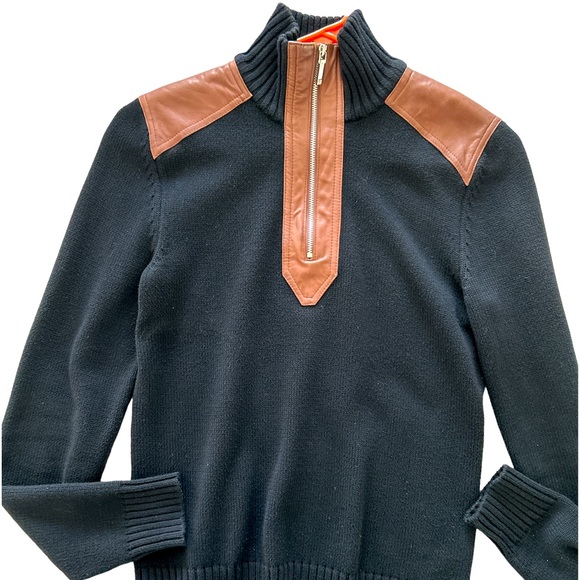 NWOT LAUREN RALPH LAUREN SUEDE AND 100 % COTTON SWEATER. SIZE XS